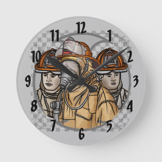 Firefighter Team clock Ronde Klok (Voorkant)