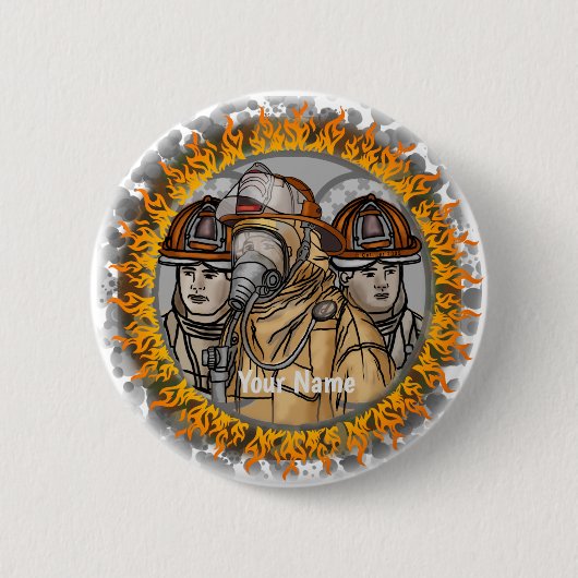 Firefighter Team pin Ronde Button 5,7 Cm (Voorkant)