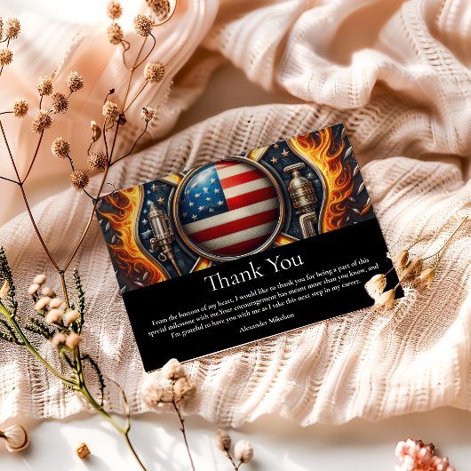 Firefighter Themed Senior Graduation Bedankkaart