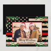 Firefighter Thin Red Line American Flag Kerstmis Feestdagenkaart (Voorkant / Achterkant)