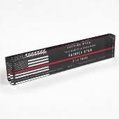 Firefighter Thin Red Line American Flag Monogram Naambordje