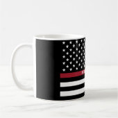 Firefighter Thin Red Line American Flag Naam toevo Koffiemok (Links)