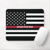 Firefighter Thin Red Line American Flag Naam toevo Muismat (Met muis)