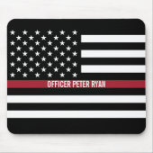 Firefighter Thin Red Line American Flag Naam toevo Muismat (Voorkant)