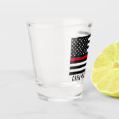 Firefighter Thin Red Line American Flag Naam toevo Shot Glas (Links)