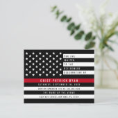 Firefighter Thin Red Line American Flag Retirement Briefkaart (Staand voorkant)