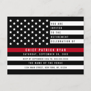Firefighter Thin Red Line American Flag Retirement Briefkaart