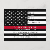 Firefighter Thin Red Line American Flag Retirement Briefkaart (Voorkant)