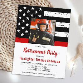 Firefighter Thin Red Line Custom Photo Retirement Briefkaart