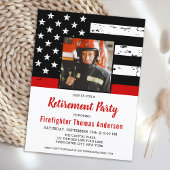 Firefighter Thin Red Line Custom Photo Retirement Briefkaart