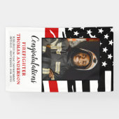 Firefighter Thin Red Line Custom Photo Retirement Spandoek (Horizontaal)
