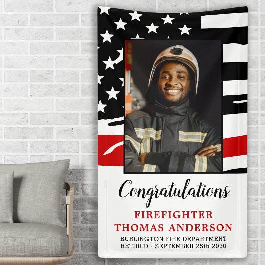 Firefighter Thin Red Line Custom Photo Retirement Spandoek