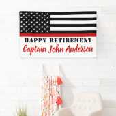 Firefighter Thin Red Line Flag Happy Retirement Spandoek (Insitu)
