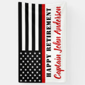Firefighter Thin Red Line Flag Happy Retirement Spandoek (Verticaal)