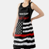 Firefighter Thin Red Line Grill Master BBQ Schort (Insitu)