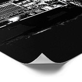 Firefighter Thin Red Line Grunge Flag Poster (Hoek)