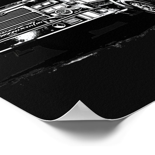 Firefighter Thin Red Line Grunge Flag Poster (Hoek)