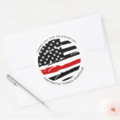 Firefighter Thin Red Line Hartelijk dank Ronde Sticker (Envelop)