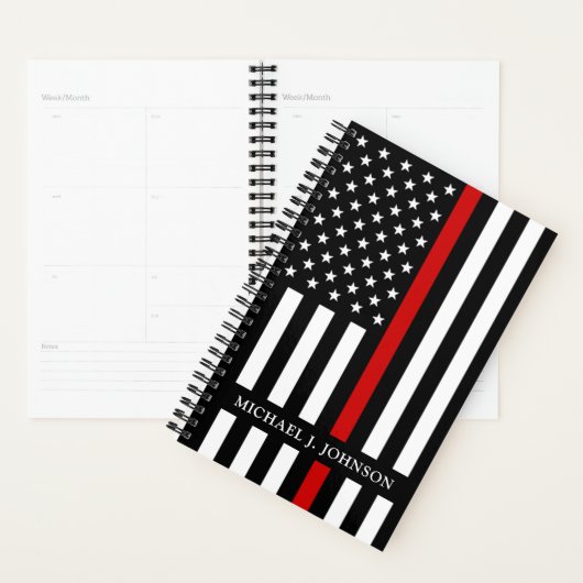 Firefighter Thin Red Line Persoonlijke naam Planner (Display)