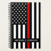 Firefighter Thin Red Line Persoonlijke naam Planner (Voorkant)