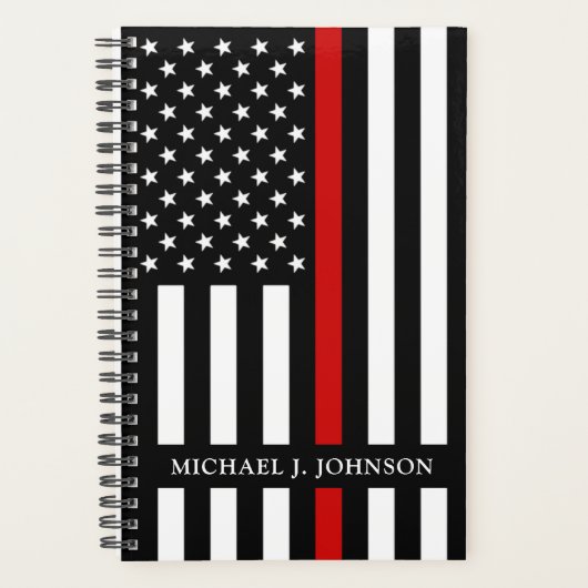 Firefighter Thin Red Line Persoonlijke naam Planner (Voorkant)