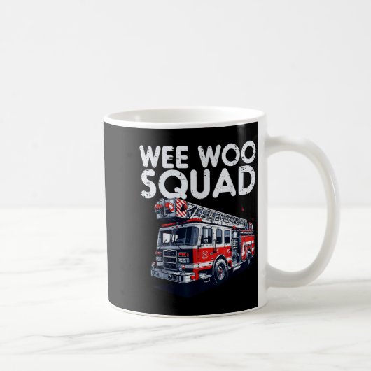 Firefighter Truck Wee Woo Squad Fireman Men Boys K Koffiemok (Rechts)