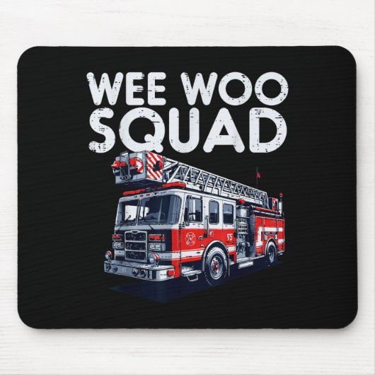 Firefighter Truck Wee Woo Squad Fireman Men Boys K Muismat (Voorkant)