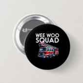 Firefighter Truck Wee Woo Squad Fireman Men Boys K Ronde Button 5,7 Cm (Voorkant /achterkant)
