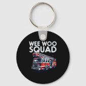 Firefighter Truck Wee Woo Squad Fireman Men Boys K Sleutelhanger (Voorkant)