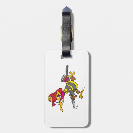 Firefighter Turkey with Hose Bagagelabel (Achterkant verticaal)