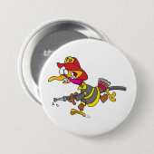 Firefighter Turkey with Hose Ronde Button 7,6 Cm (Voorkant /achterkant)