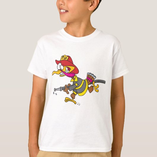 Firefighter Turkey with Hose T-shirt (Voorkant)