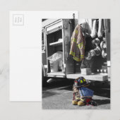 FIREFIGHTER TURNOUT IN KLEUR BRIEFKAART (Voorkant / Achterkant)