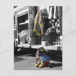 FIREFIGHTER TURNOUT IN KLEUR BRIEFKAART