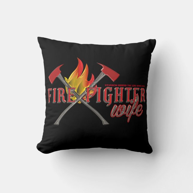 FIREFIGHTER WIFE Crossed Axes (glazen effect) Kussen (Voorkant)