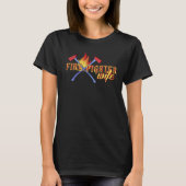 FIREFIGHTER WIFE Crossed Axes (Naam Dept) T-shirt (Voorkant)