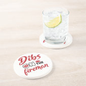 Firefighter Wife overlijdt op Fireman Koelbox Zandsteen Onderzetter (Zijkant)