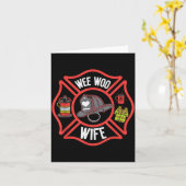 Firefighter Wife Uniform Fireman Fire Department  Kaart (Gele Bloem)