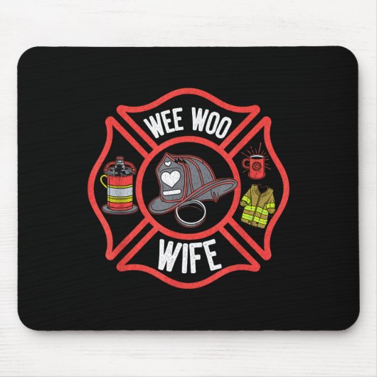 Firefighter Wife Uniform Fireman Fire Department  Muismat (Voorkant)