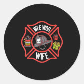 Firefighter Wife Uniform Fireman Fire Department  Ronde Sticker (Voorkant)