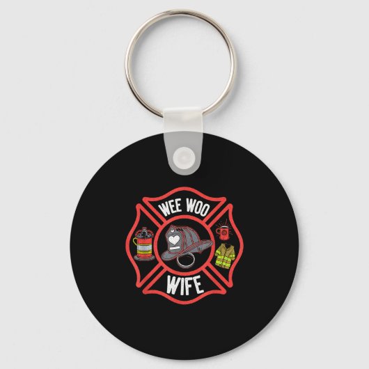Firefighter Wife Uniform Fireman Fire Department  Sleutelhanger (Voorkant)