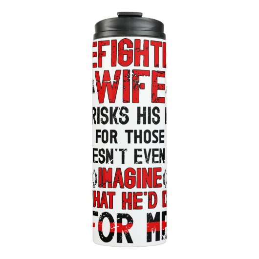 Firefighter Wife's Proud Slogan Thermosbeker (Voorkant)