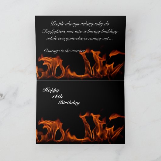 Firefighter's 18th Birthday Kaart (Binnen)
