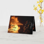 Firefighter's 18th Birthday Kaart (Gele Bloem)