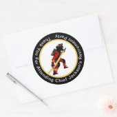 Firefighters Black Red Yellow Dank je pensionering Ronde Sticker (Envelop)