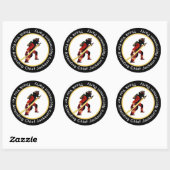 Firefighters Black Red Yellow Dank je pensionering Ronde Sticker (Vel)