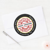 Firefighters Black Red Yellow Dank je pensionering Ronde Sticker (Envelop)