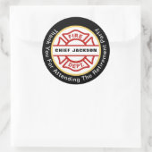 Firefighters Black Red Yellow Dank je pensionering Ronde Sticker (Tas)