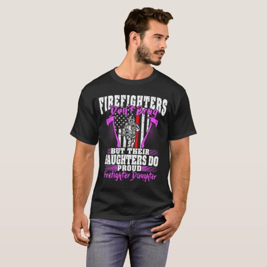 Firefighters Don't Brag - Proud Firefighter Daught T-shirt (Voorkant volledig)