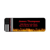 Firefighters Flames Flag Return Address Label (Voorkant)